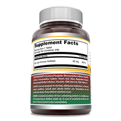 Bottle of Amazing Formulas Iron Ferrous Sulfate supplement – 240 count, USA-made
