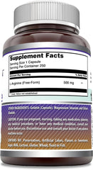 Close-up of L-Arginine 500 mg capsules
