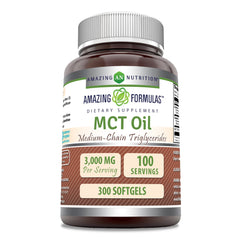 Front view of Amazing Formulas MCT Oil Softgels bottle