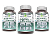 Bottle of Amazing Formulas Melatonin 10 mg + L-Theanine 5.5 mg supplement