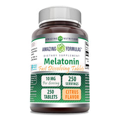 Amazing Formulas Melatonin Fast Dissolve 10 mg Citrus Flavor bottle front