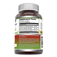 Bottle of Amazing Formulas Peppermint Ginger Fennel dietary supplement
