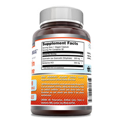 Close-up of bottle label highlighting 500mg per serving