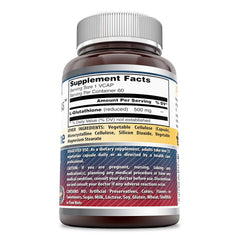 Packaging highlights Non-GMO, Gluten Free, and GMP compliance for Amazing Formulas L-Glutathione