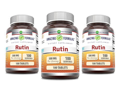 Amazing Formulas Rutin Supplement bottle with 500mg per serving, 3-pack 100 count