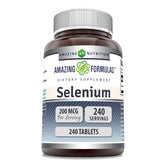 Front view of Amazing Formulas Selenium 200 mcg bottle with 240 servings