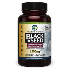 Amazing Herbs Black Seed Oil Capsules bottle 1250mg