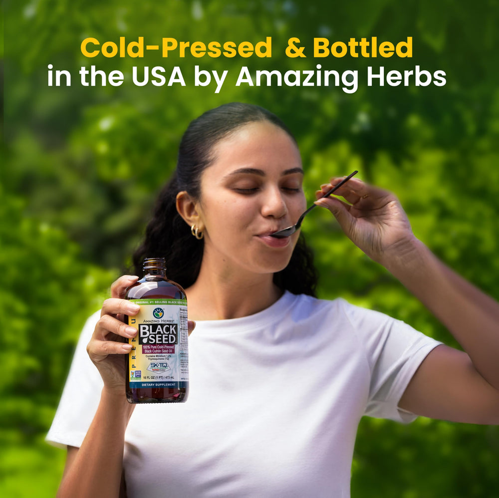 Gluten-free and non-GMO certification for Amazing Herbs Black Seed Oil