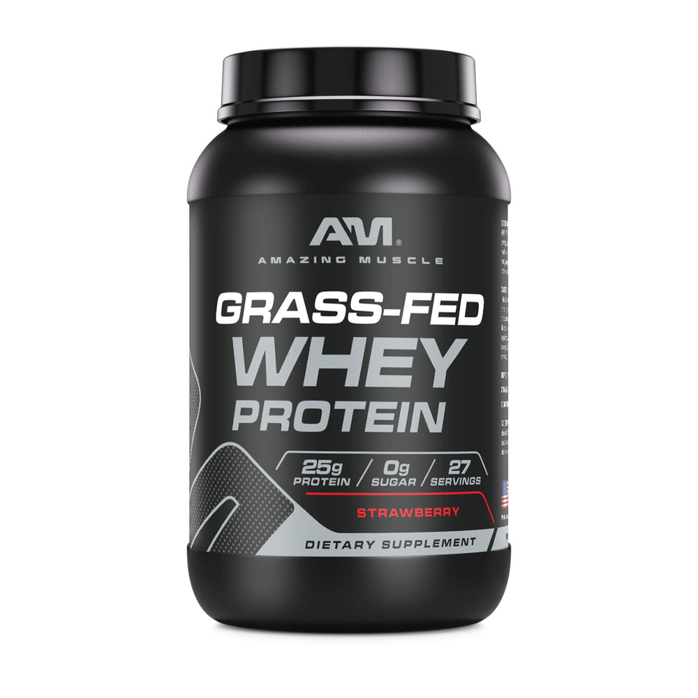 Amazing Muscle Grass-Fed Whey Protein Powder 2lb container