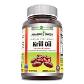 Bottle of Amazing Omega Krill Oil 1000mg with capsules