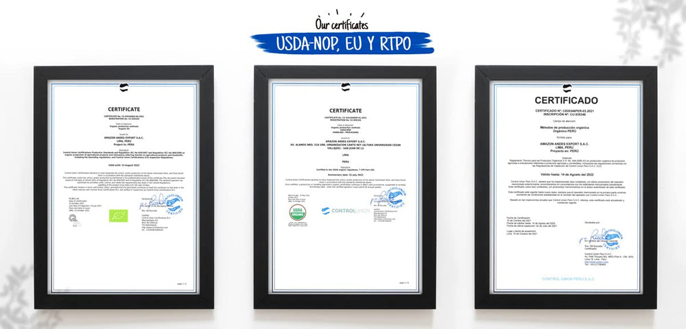 Amazon Andes Black Maca powder jar label shows vegan and non-GMO benefits