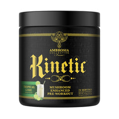 Ambrosia Kinetic Organic Preworkout Tropical Lime bottle – front view