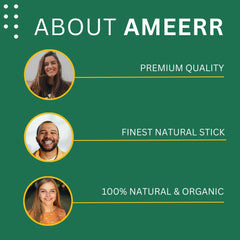 Close-up of Ameerr Miswak packaging and product in box