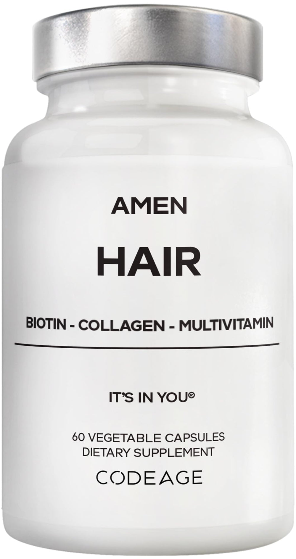 Amen Hair Vitamins bottle label