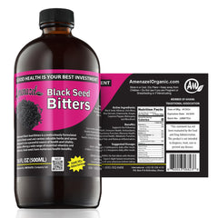Amenazel Organic Black Seed Bitters bottle, 16 oz