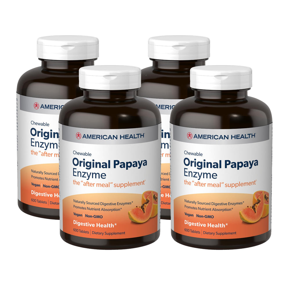 Hero image: American Health Papaya Enzyme 600 chewables per pack, 4-pack