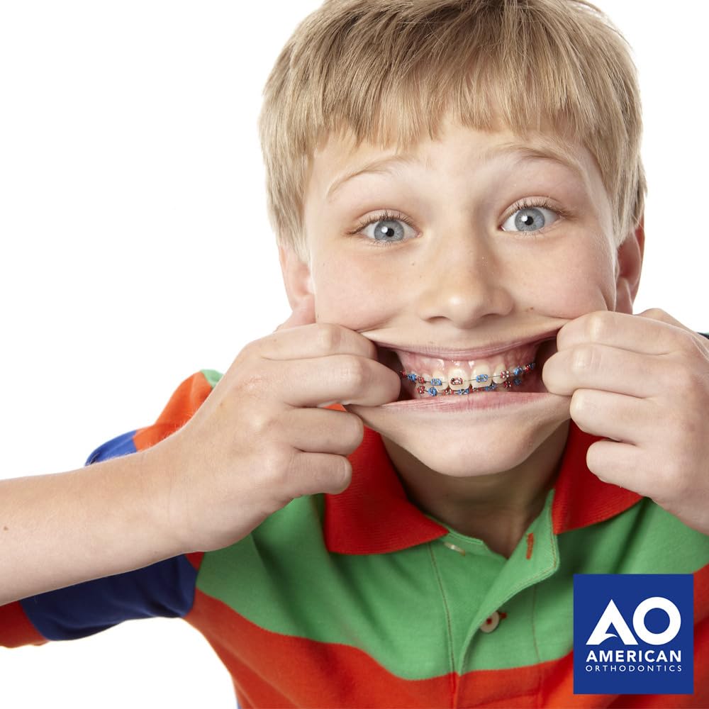 Product display: green ligatures from American Orthodontics