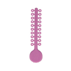 American Orthodontics lilac ligatures on a 20-stick carrier