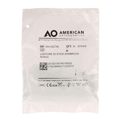 Packaging showing 50 Shamrock ligature sticks