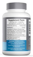 AMERIDEN Rosavin Plus capsules showcase the 90 capsules for ongoing stamina and mood support.