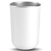 Amerisun 5oz stainless steel mouthwash cup in white – front view
