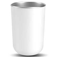 Amerisun 5oz stainless steel mouthwash cup in white – front view