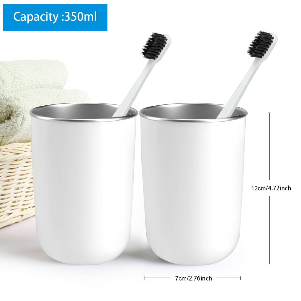 Stackable white stainless steel cup for travel and outdoor use