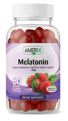 Amerix Melatonin Gummies 5mg Strawberry flavor bottle with 60 vegan gummies