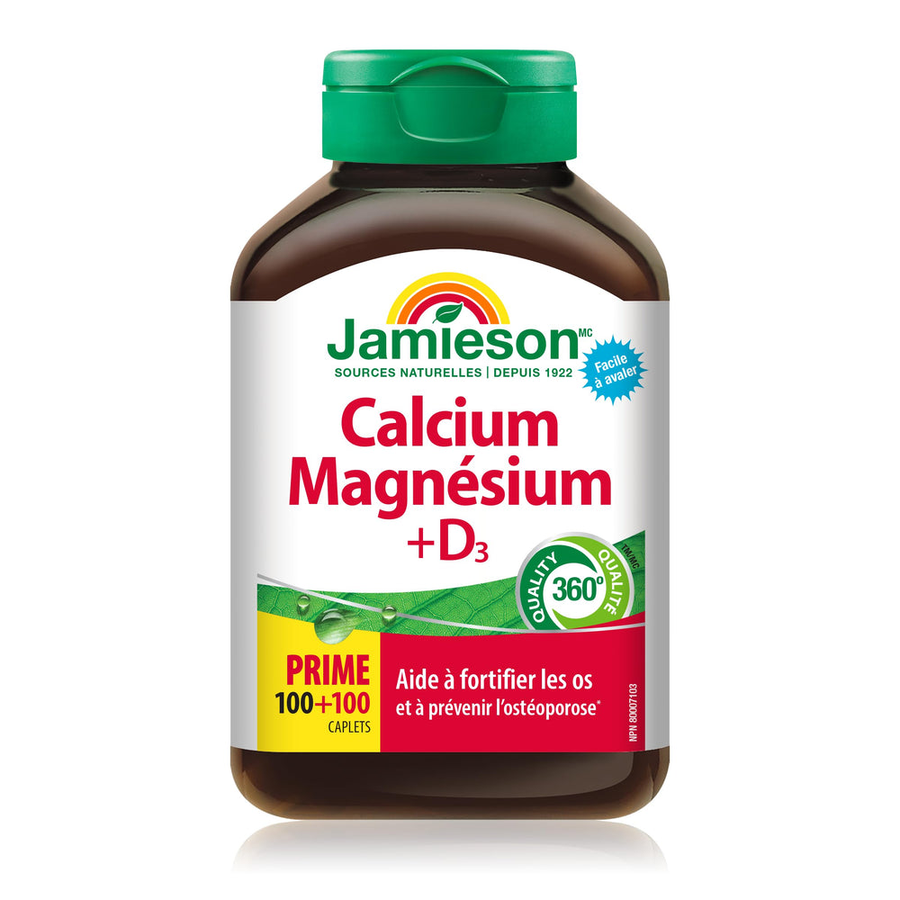 Close-up of label showing calcium and magnesium 2:1 ratio