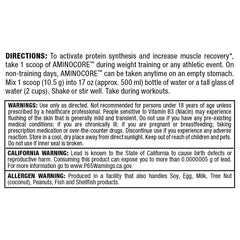 Nutrition facts and ingredients information on the label