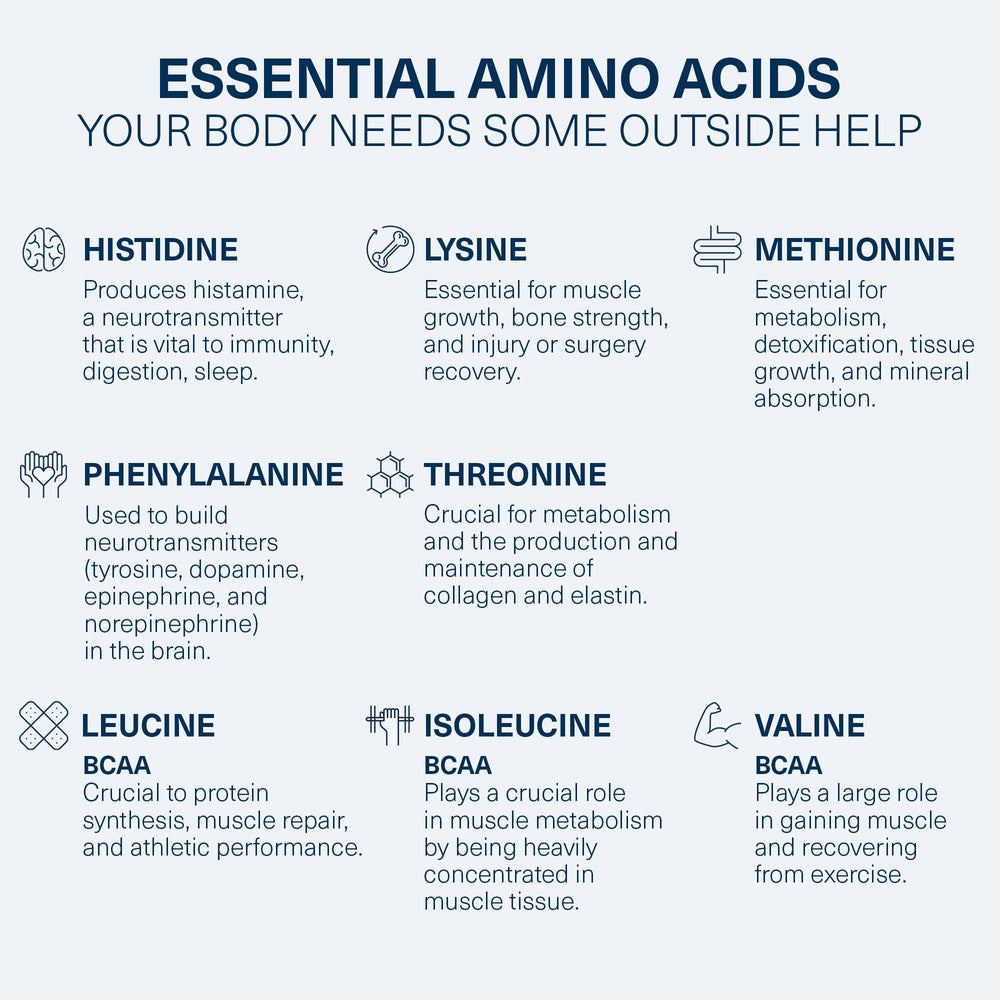 EAAs ingredients for Amino Co Perform
