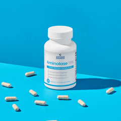 Close-up of Aminolase TPA label and ingredients