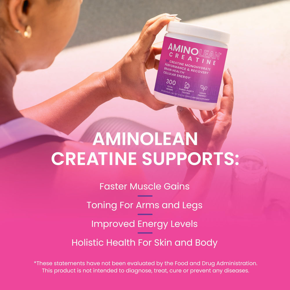 Serving scoop with AminoLean Creatine powder