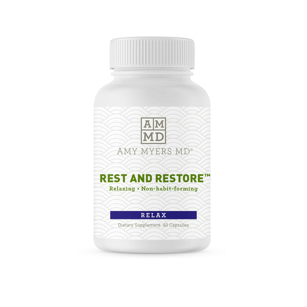 Amy Myers MD Rest and Restore bottle with label