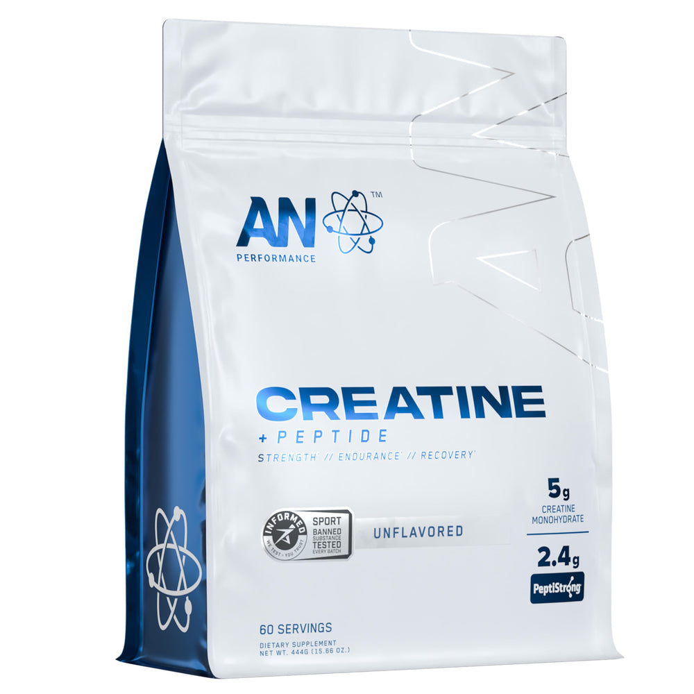 Front label of AN Performance Creatine + Peptide unflavored, 60 servings