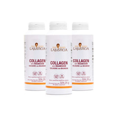 Front view of Ana Maria Lajusticia 3-pack collagen pills with magnesium