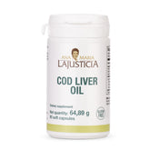 Bottle of ANA MARIA LAJUSTICIA Cod Liver Oil with Omega-3 and vitamins on a white background