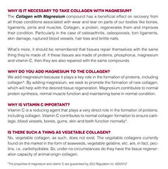 Supplement facts panel for Ana Maria LaJusticia Collagen with Magnesium