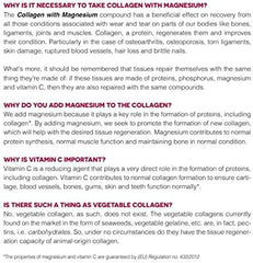 Supplement facts panel for Ana Maria LaJusticia Collagen with Magnesium