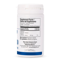 Close-up of bottle label showing Magnesium Chloride details