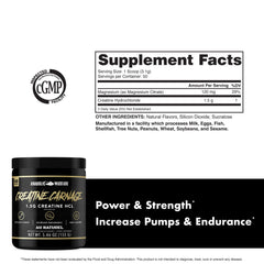 Labeled jar of Anabolic Warfare Creatine Carnage for simple stacking.