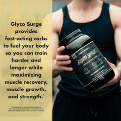 Anabolic Warfare Glyco Surge fuel-endurance visual suggests energy for training blocks.