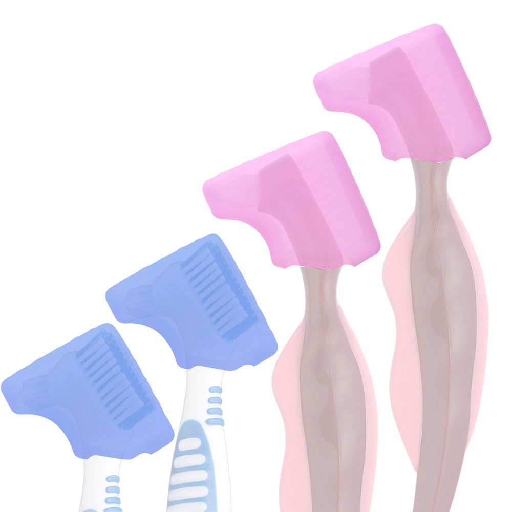 Anbbas soft silicone denture brush cover mounted on a denture brush