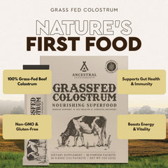 Colostrum powder ingredients and supplement facts panel