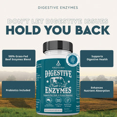 Close-up of the 90 capsules bottle for Ancestral Digestive Enzymes
