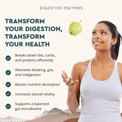 Allergen-free, non-GMO digestive enzyme supplement label