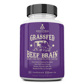Bottle of Ancestral Supplements Grass-Fed Beef Brain + Liver capsules with label