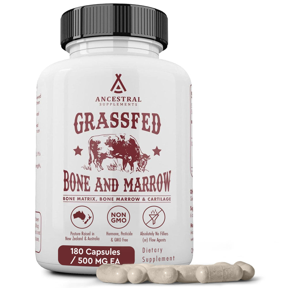 Grass-fed beef bone marrow capsules bottle