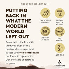 Green pasture imagery highlighting grass-fed origin