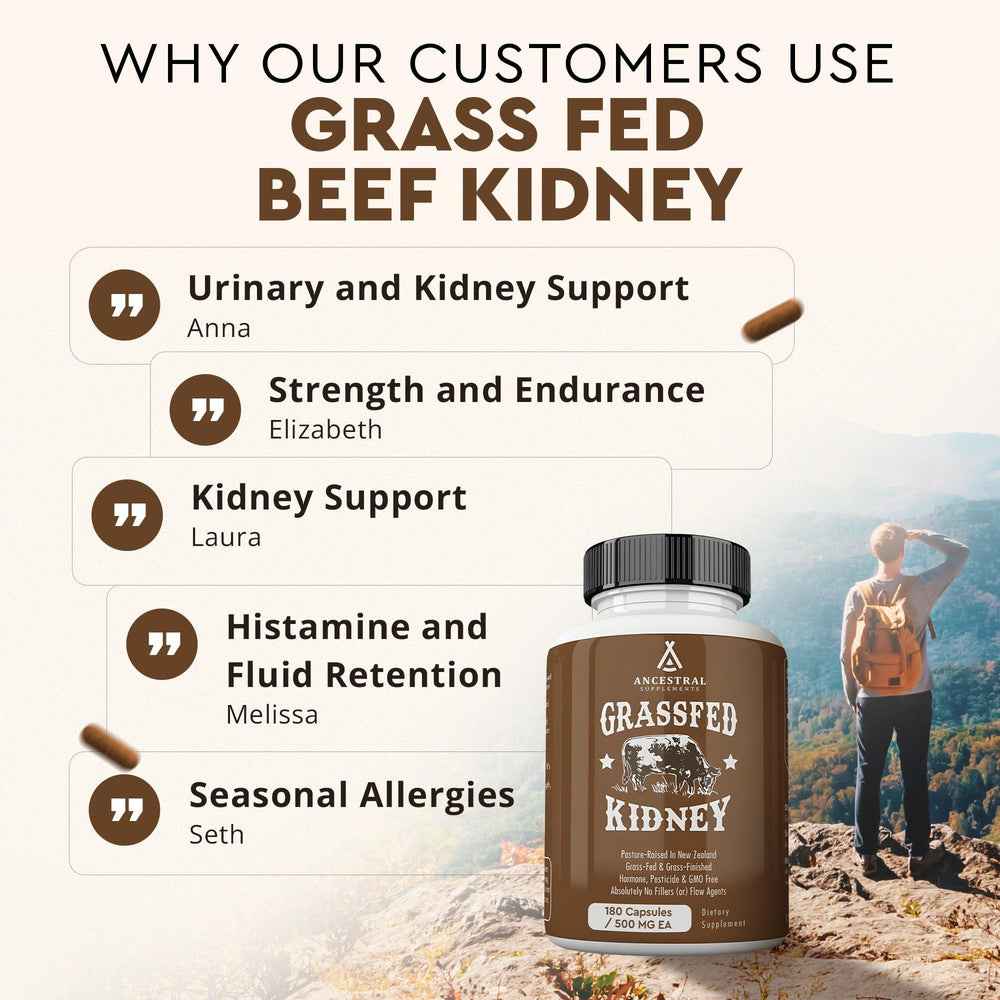 Grass-fed beef kidney source from pasture-raised cattle in New Zealand and Australia